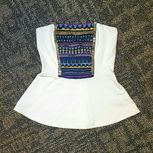 Maurices White Beaded Detail Peplum Top